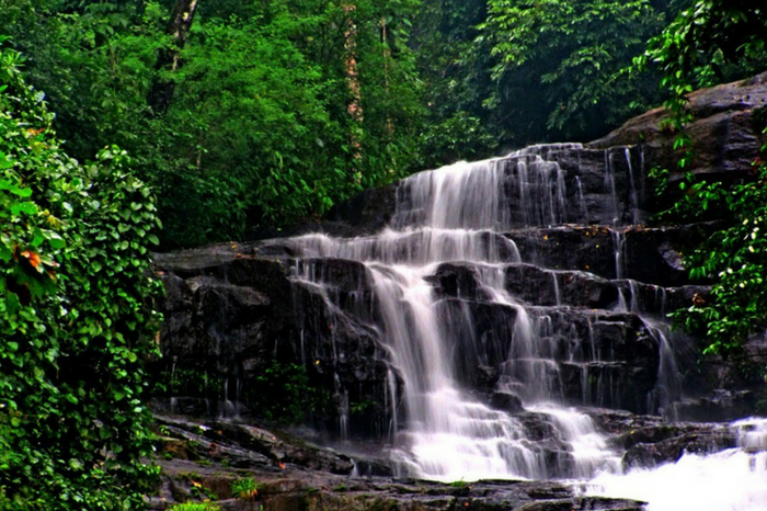 A view of waterfall in Kannavam Forest in Kannur